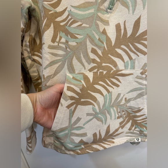 Life Integrity Earth women quarter zip oversized sweatshirt floral beige size m - Picture 7 of 16